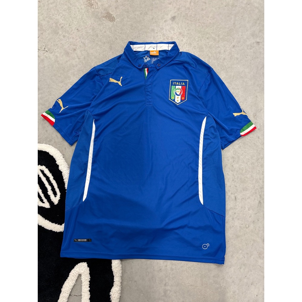Puma Italy FIGC Soccer Jersey Mens 2014 XL Blue Italia National Team Polo 735992